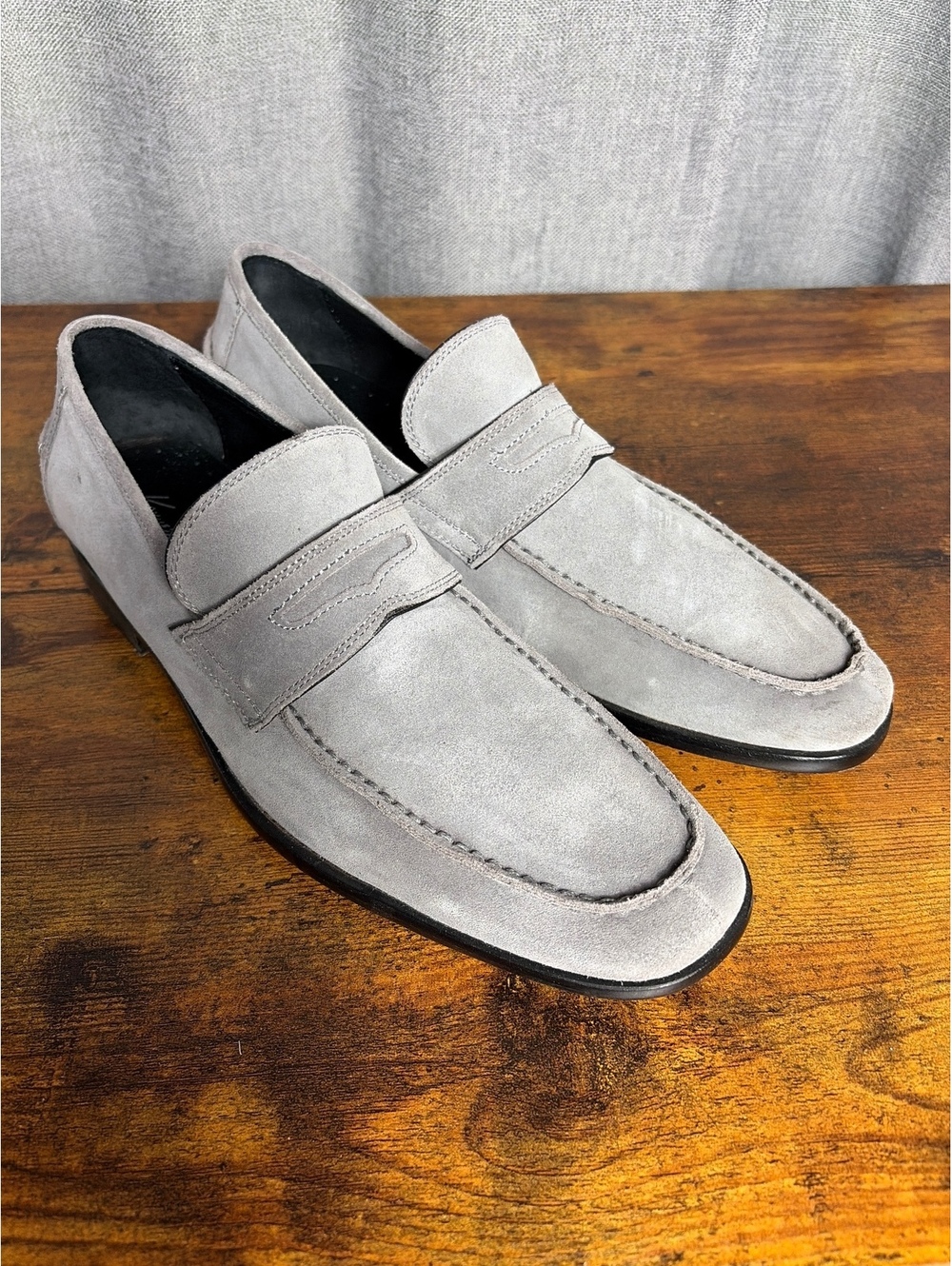 Gray Suede Penny Loafers Men's Dress Shoes Size 9